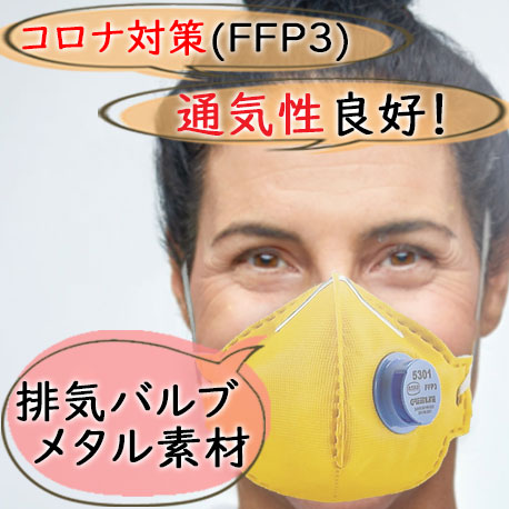 防護マスク／微粒子ろ過率９９％以上FFP3／EU規格・コロナウィルスブロック｜Greenline SABS Respiration Disposal Mask FFP3/5301